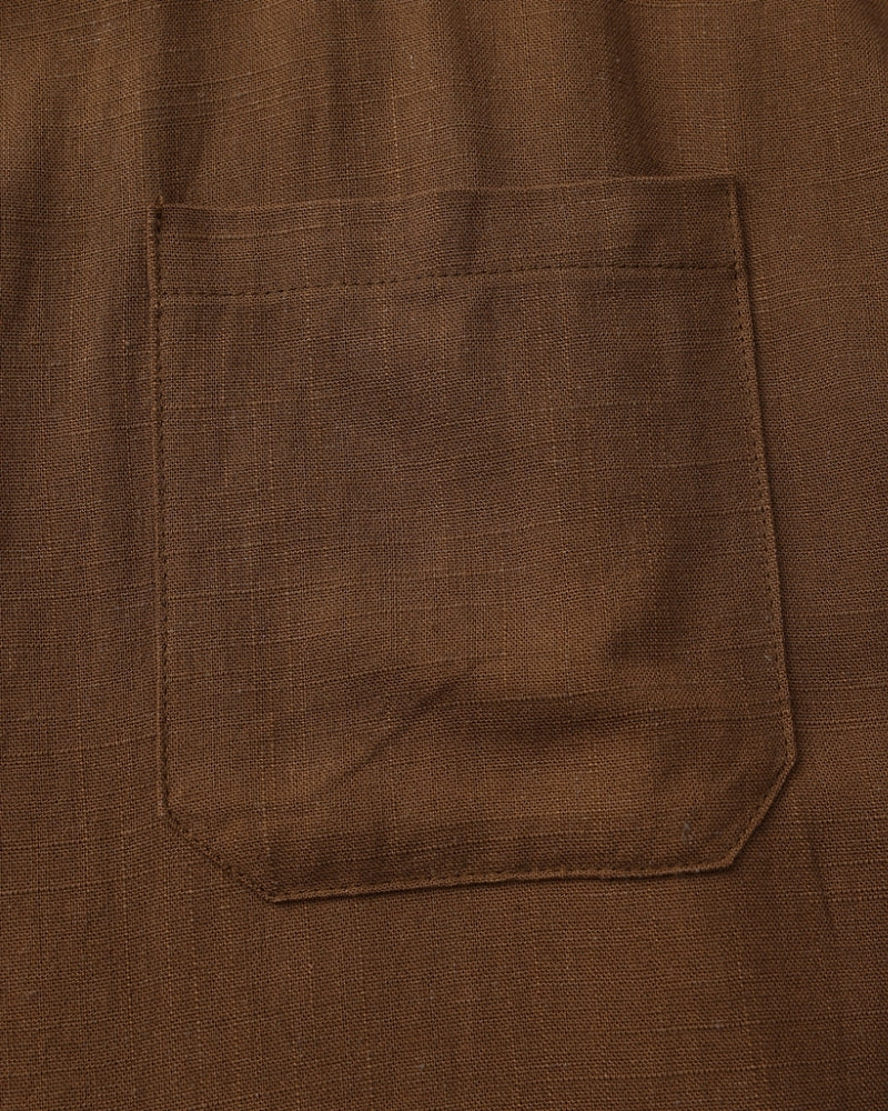 Camisa Masculina de Algodão Texturizado com Gola Mandarim